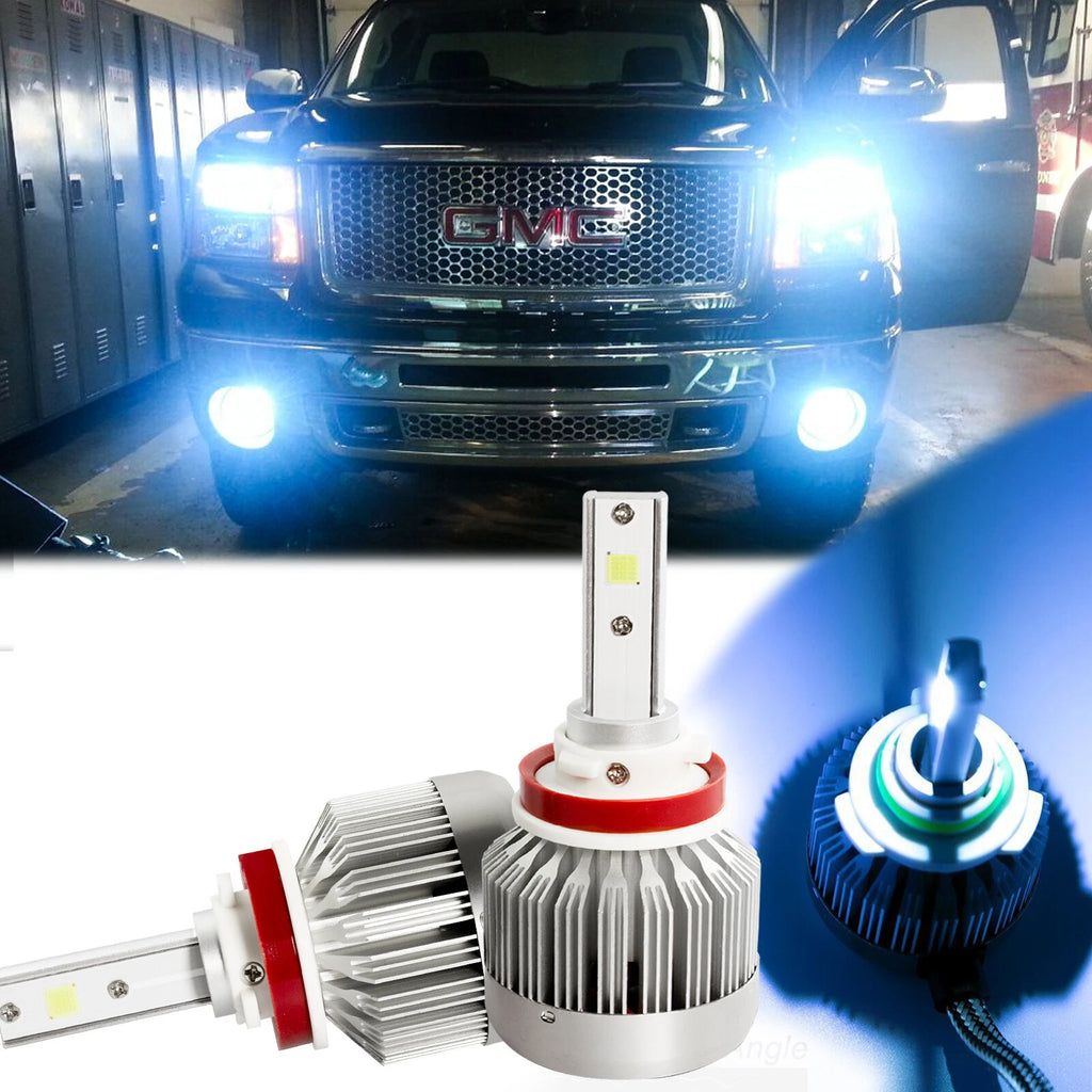 High Power Ice Blue H11 LED Conversion Kit for Headlamp Bulb Replacement (2xH9)