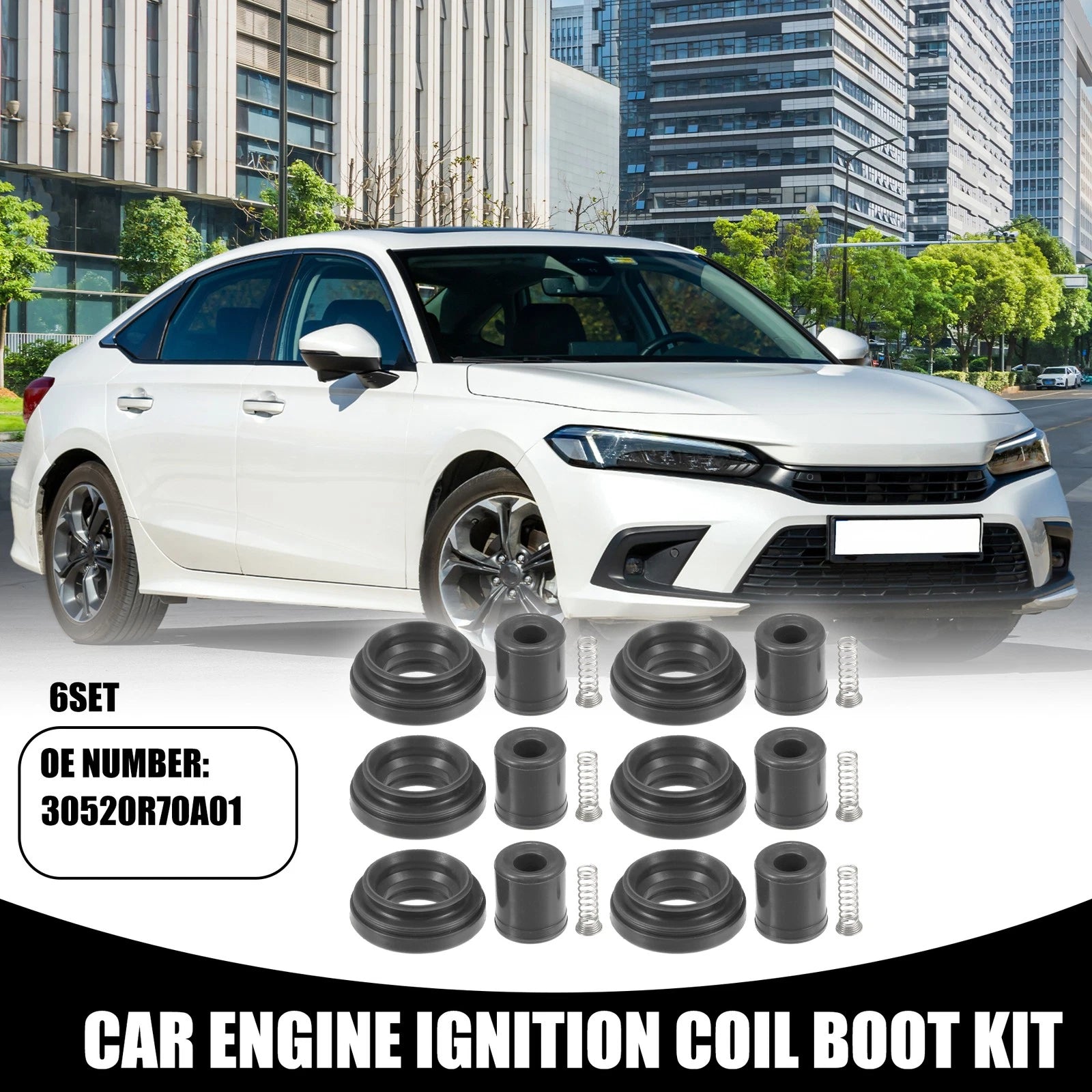 Set of 6 Engine Ignition Coil Boot Kit No. 30520R70A01 for Honda Pilot (2003–2014)