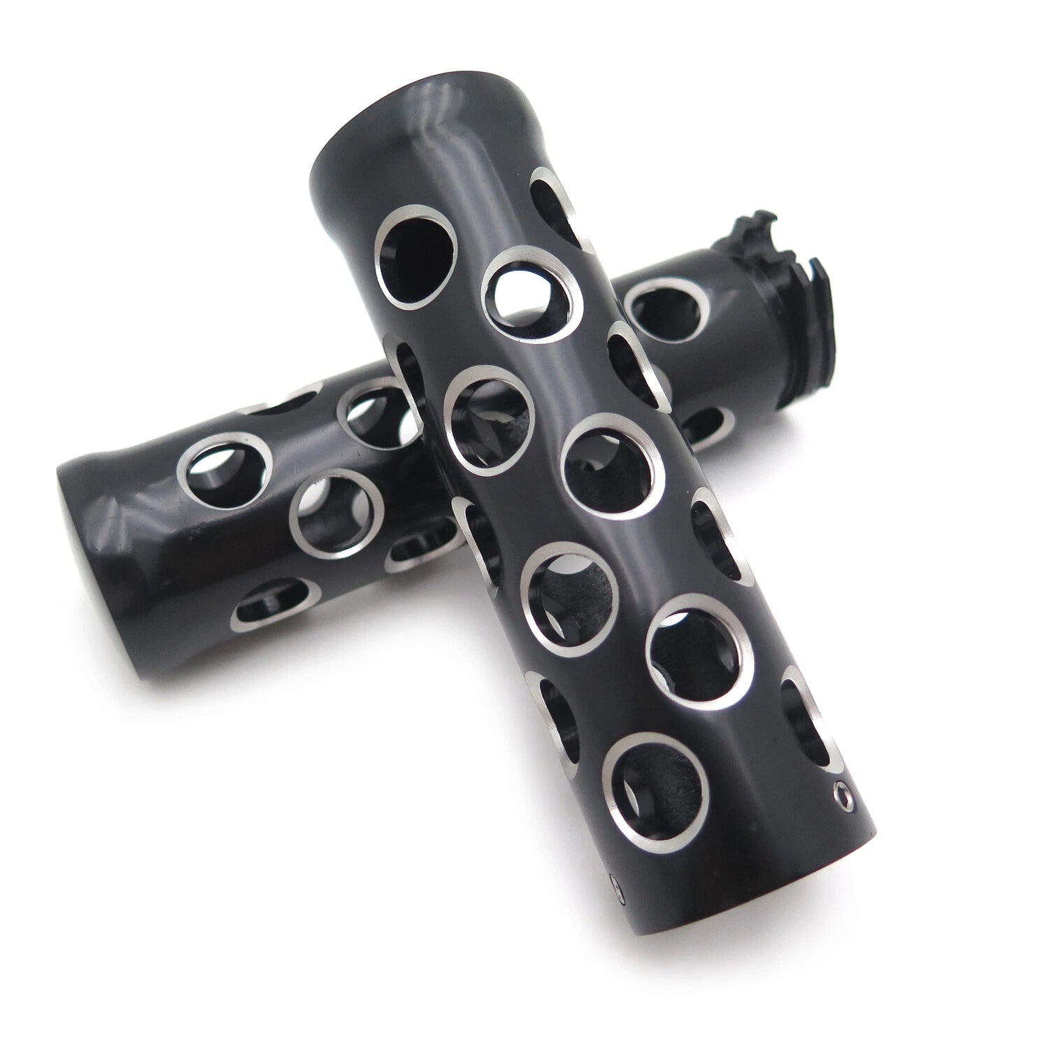 Black Hand Grips for Harley Road King, Street Glide (1" Handlebars)