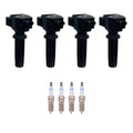 Set of 4 Ignition Coils & Spark Plugs for Ford Edge, Focus, Mustang (L4)