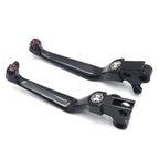 Black Smooth Skull Wide Blade Levers for Harley XL/Dyna/Softail (1996–2014)