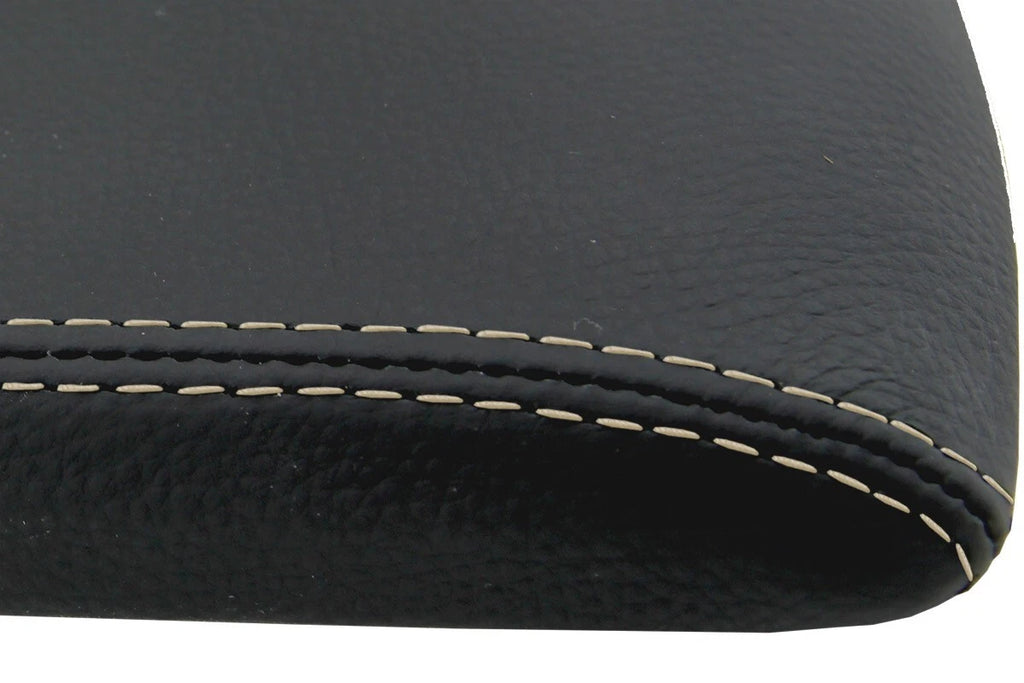 Leather Console Lid Armrest Cover for Cadillac SRX (2004–2009) Beige Stitch