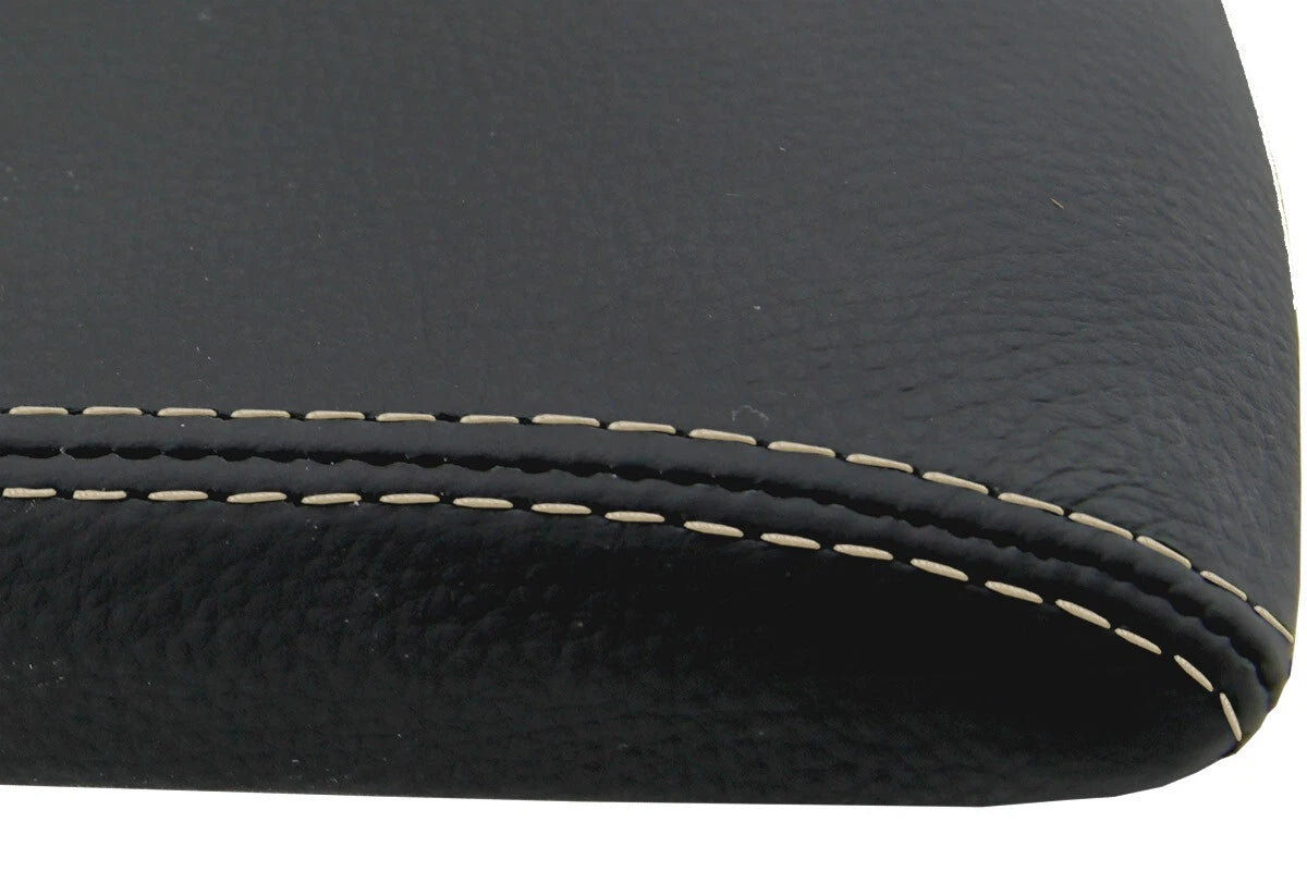 Leather Console Lid Armrest Cover for Cadillac SRX (2004–2009) Beige Stitch