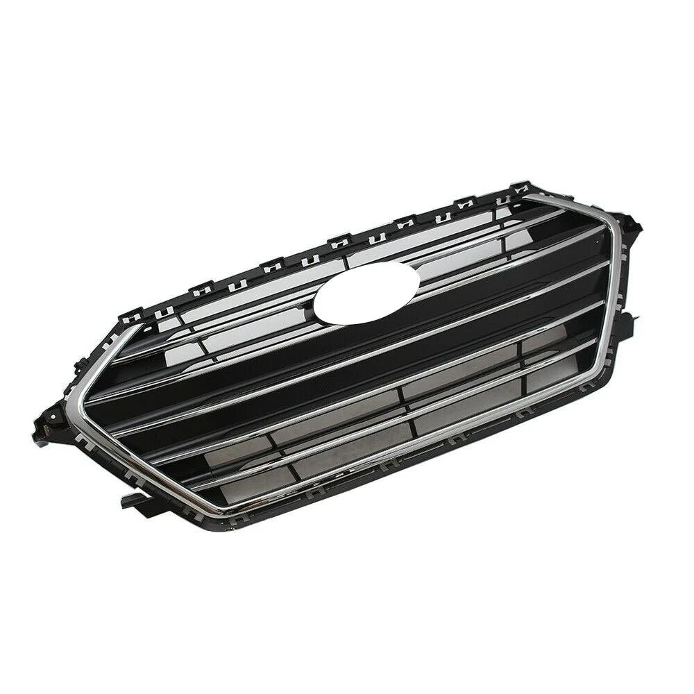 Front Bumper Grille for Hyundai Elantra (2017-2018) Black Chrome