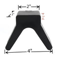 2 Inch V Bow Stops for Boat Trailer (Black Molded Rubber)
