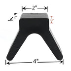 2 Inch V Bow Stops for Boat Trailer (Black Molded Rubber)