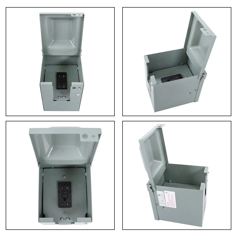 Rainproof Outdoor Outlet Box for Backyard (20 Amp)