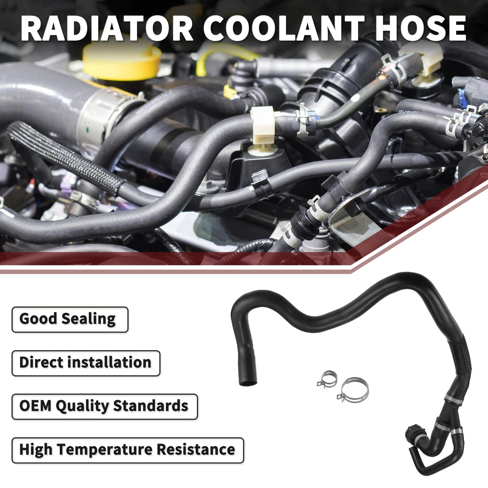 Radiator Coolant Hose for Ford Galaxy (2006–2015) No. 6G918286EF | Black