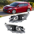 Set of 2 Halogen Headlight Assemblies for Mazda 3 (2010–2013)