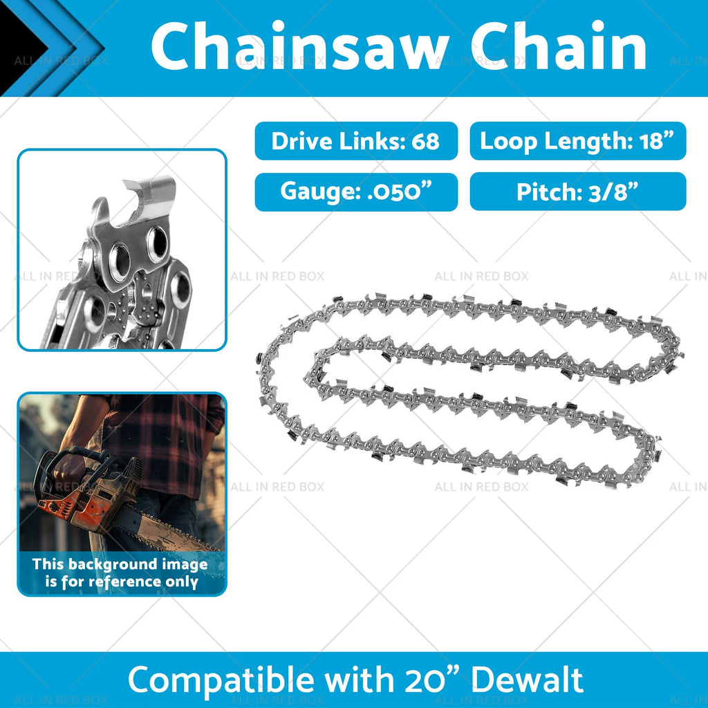 Tungsten Carbide Chainsaw Chain 3/8 050 68DL for Dewalt 20