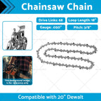 Tungsten Carbide Chainsaw Chain 3/8 050 68DL for Dewalt 20