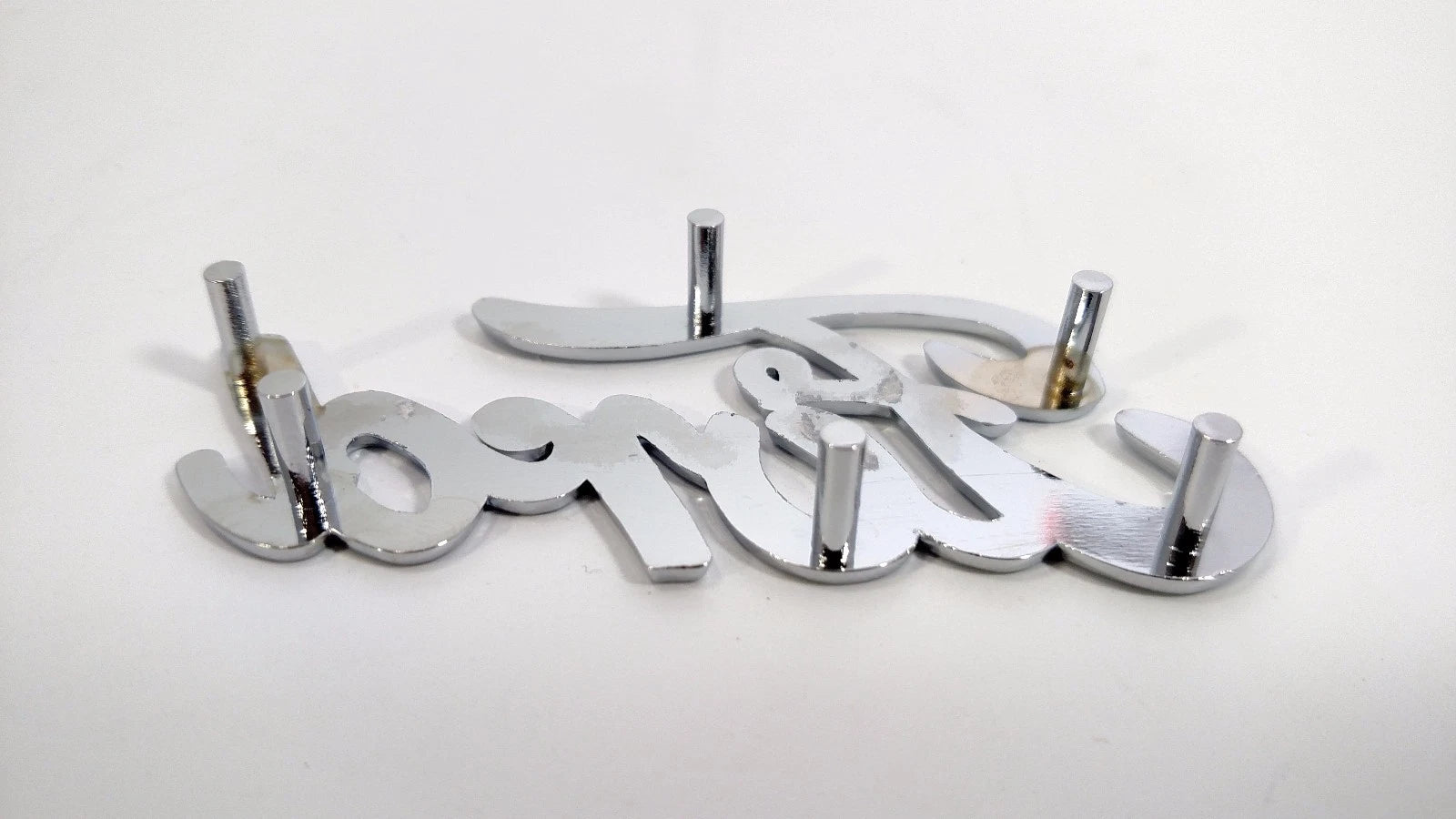 Chrome Ford Script Emblems Replacement Pair with Mounting Studs for KA7701X2 (2017–2017)