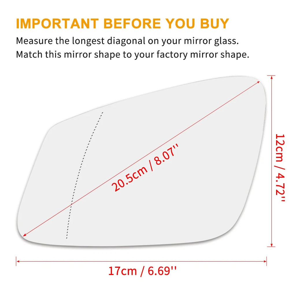 Heated Mirror Glass with Backing Plate LH for BMW 320i 440i 230i (2012–2020)
