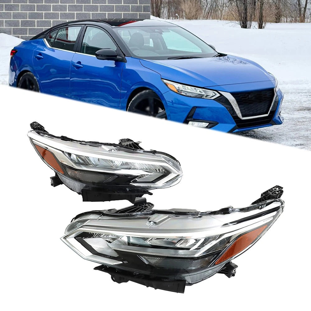LED Black & Chrome Headlights for Nissan Sentra SR (2020–2022)