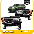 Pair of LED DRL HID Xenon Projector Headlights for Jeep Grand Cherokee (2019–2021)