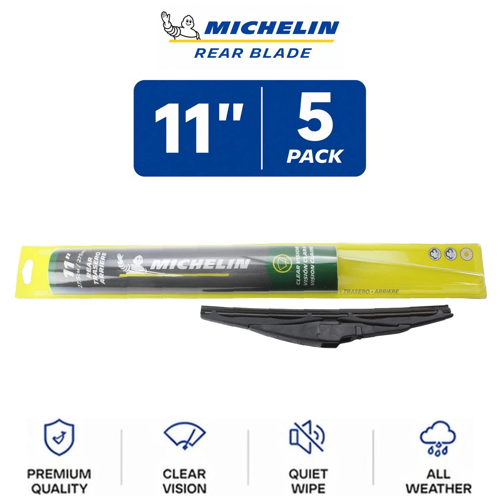 Set of 5 Michelin Rear Wiper Blades 11" Curved-Fit for All Vehicles