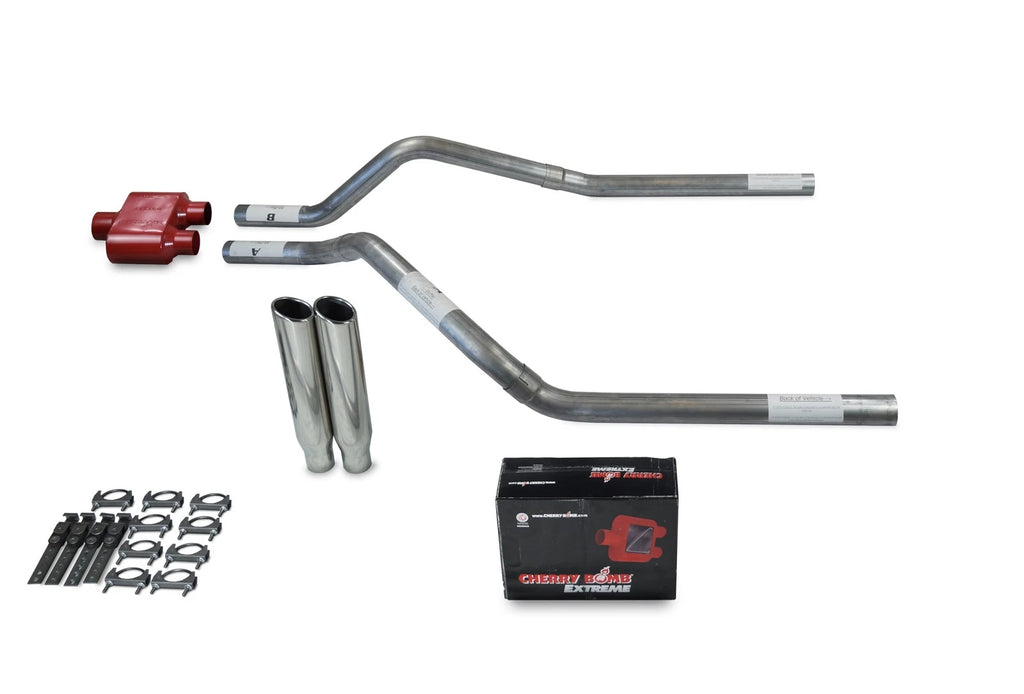 Dual Exhaust Kit for Chevy Blazer (2000–2004) - 2.5" Cherry Bomb Tips