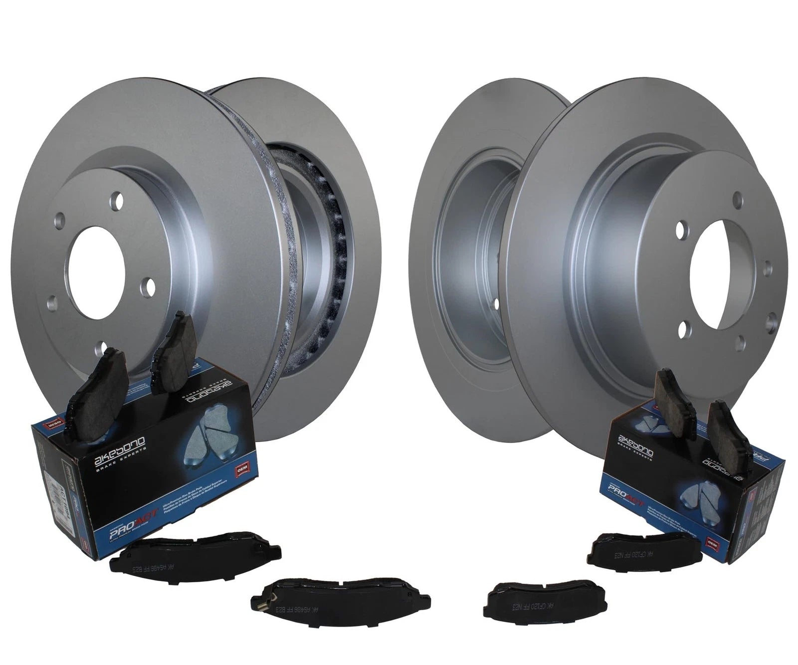 Front & Rear Brake Kit Disc Rotors & Akebono Ceramic Pads for Chrysler Dodge Jeep