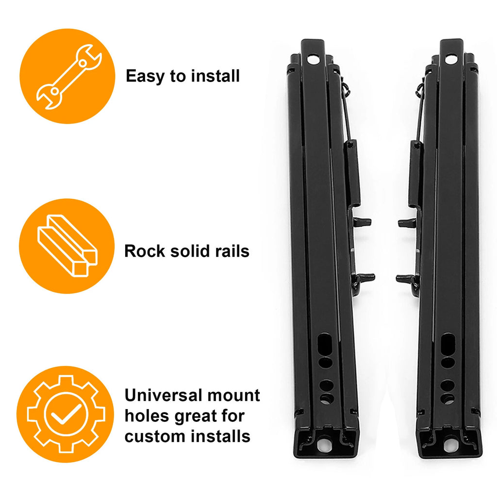 2Pcs Universal Dual Lock Slider Seat Base Track Bracket Assembly Adjuster