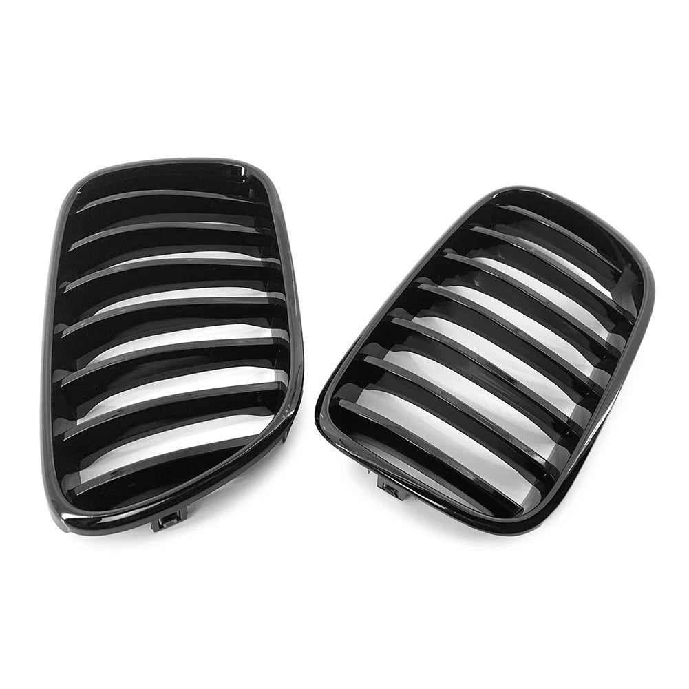 2X Front Radiator Kidney Grille Gloss Black for BMW X3 F25 (2011–2013) 51117237422
