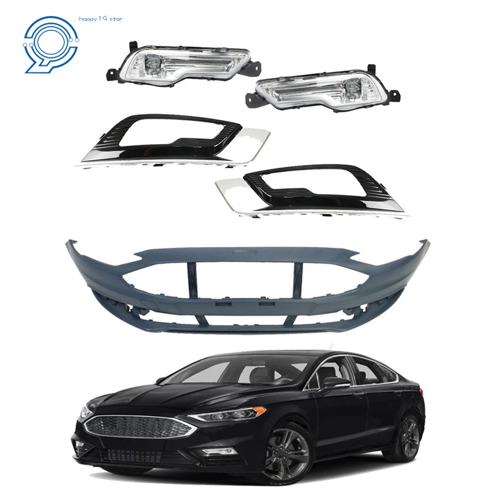 Front Bumper Cover with LED Fog Lights for Ford Fusion (2017–2018)