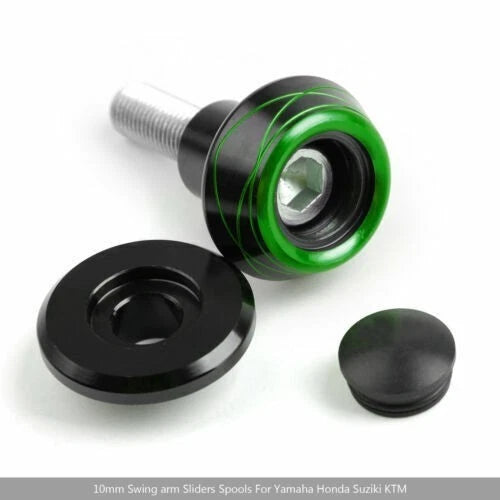 2X 10mm CNC Swingarm Spools Slider for Kawasaki ZX10R Z800 Z1000