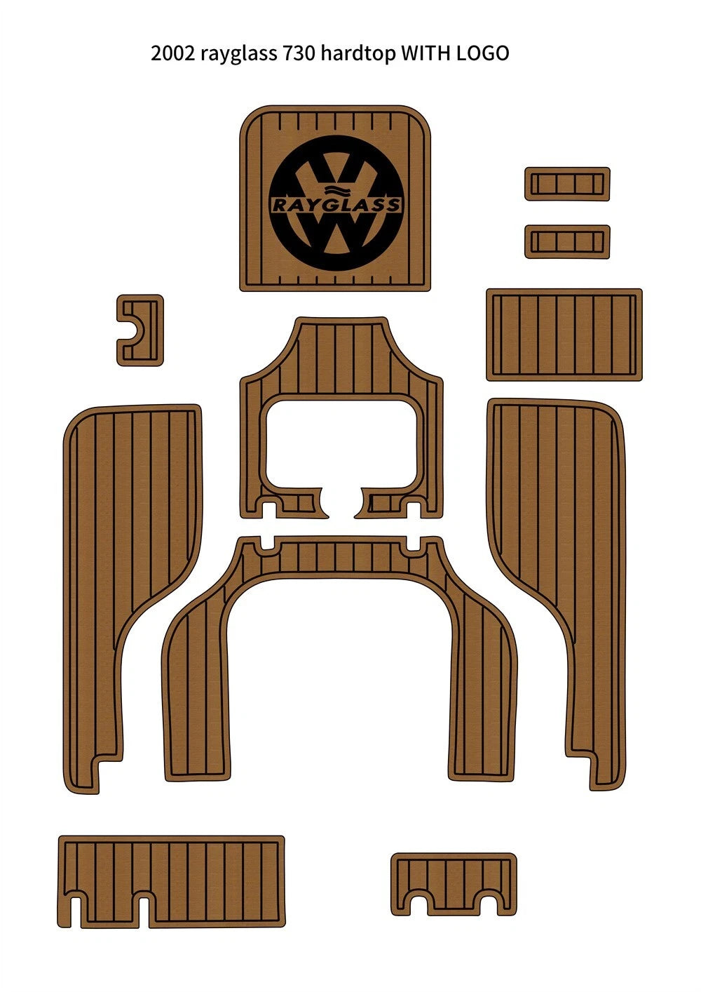 EVA Foam Teak Flooring Cockpit Pad for Rayglass 730 (2002)