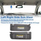 Set of 2 Sun Visors for Honda Civic (2006–2011) No. 83230-SNA-A01ZA Gray