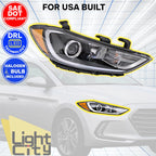 Halogen Headlight for Hyundai Elantra (2017–2018) Right w/o LED DRL