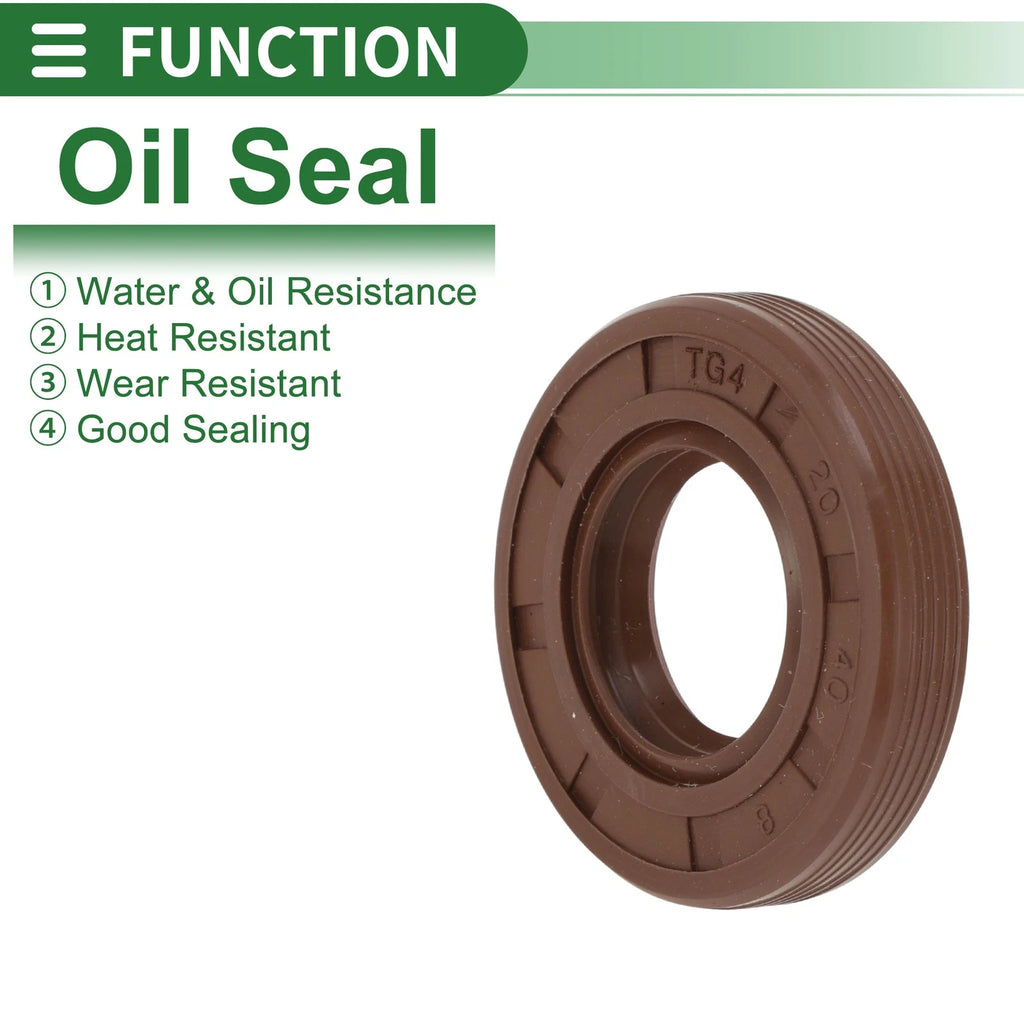 Set of 5 Oil Seals FKM Rubber 20x40x8mm for High Pressure