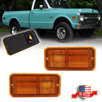 Set of 2 Front Amber Side Marker Lights for Chevrolet GMC C/K Pickup (1968–1972)