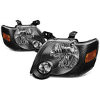Pair of Black Housing Amber Corner Headlights for Ford Explorer (2006–2010)
