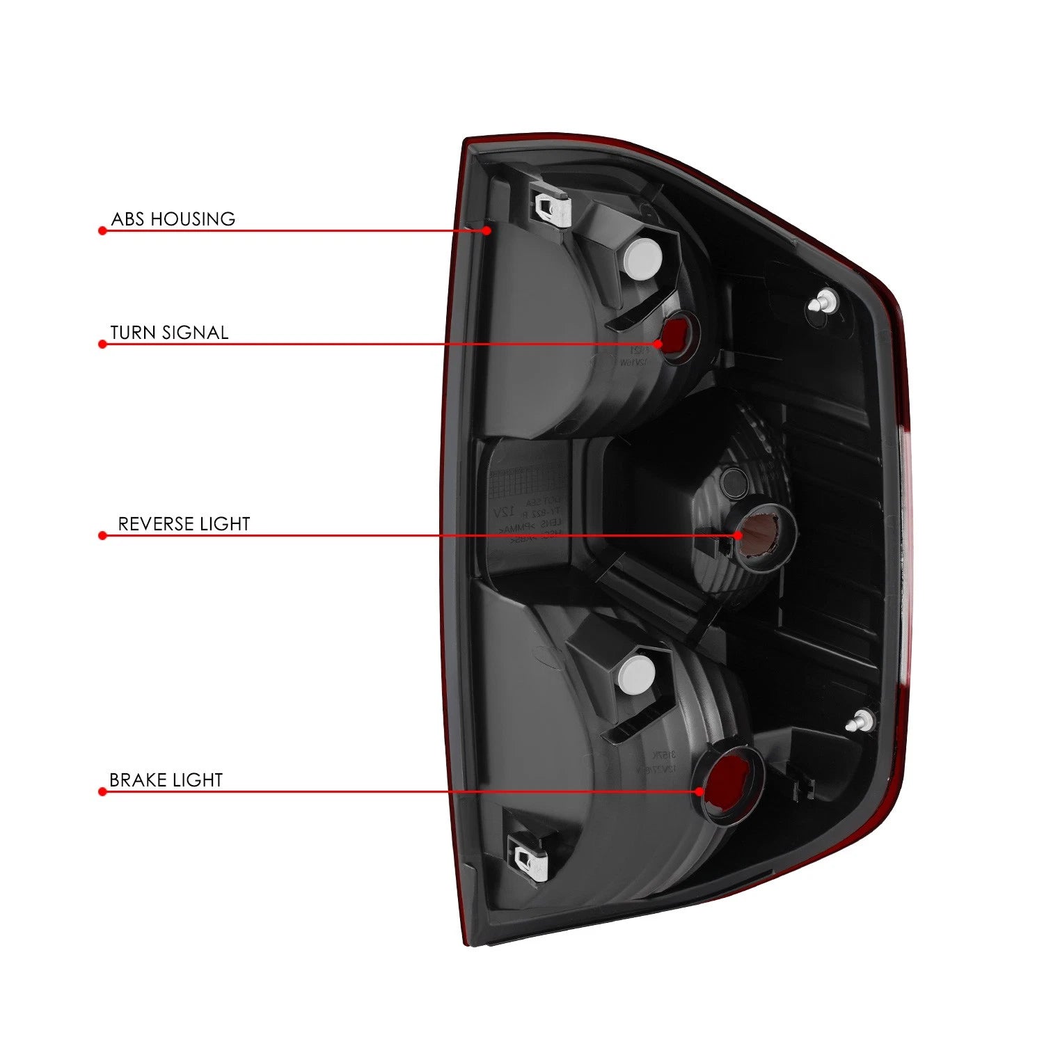 Chrome Housing Dark Red Lens Tail Brake Lights for Toyota Tundra (2014–2021)