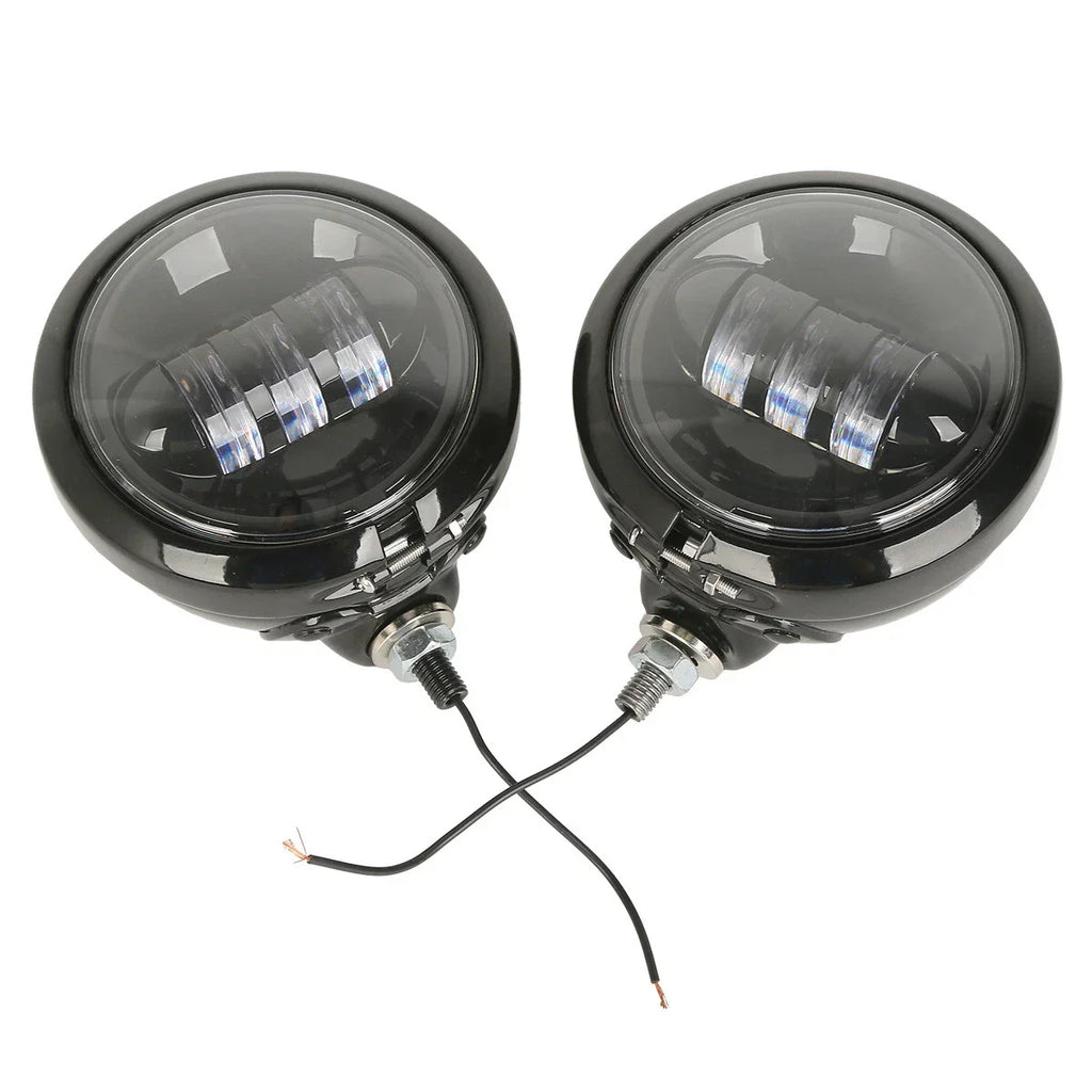 4.5" Black LED Auxiliary Spot Fog Lights for Harley