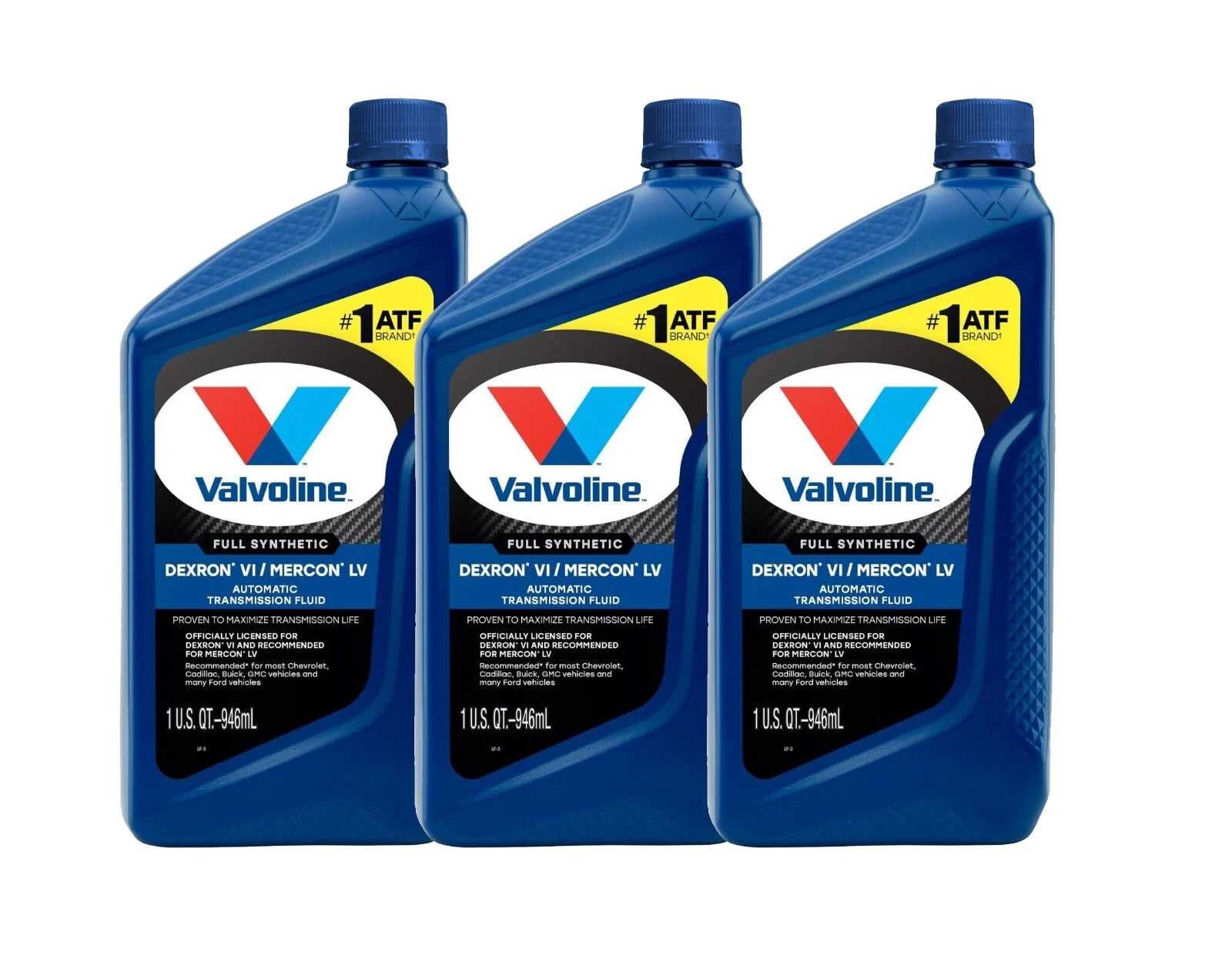 Set of 3 Quarts DEXRON VI/MERCON LV Full Synthetic ATF Auto Trans Fluid