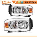 Switchback Sequential Chrome Headlights for Dodge Ram (2002–2005)