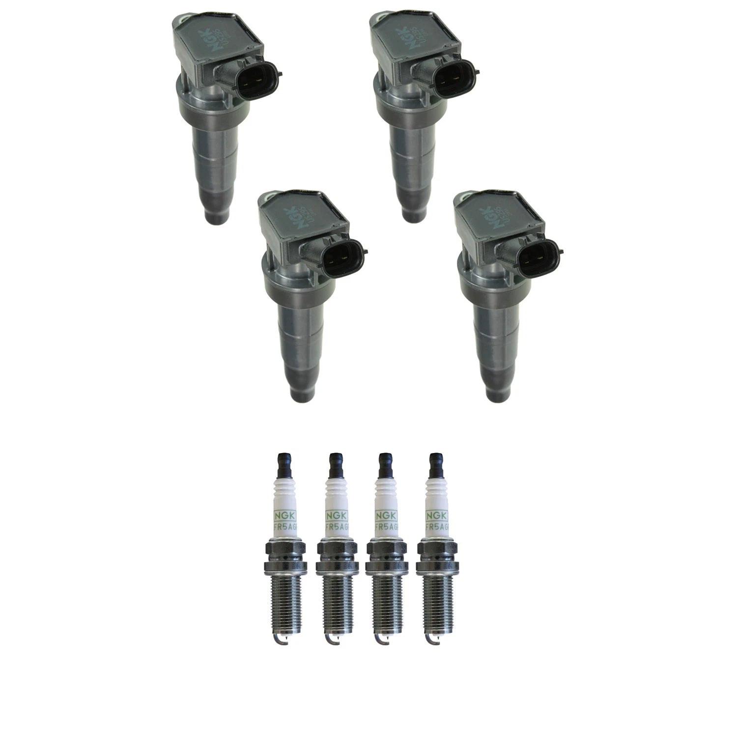 Set of 4 NGK Ignition Coils & Platinum Spark Plugs for Santa Fe Sonata Tucson
