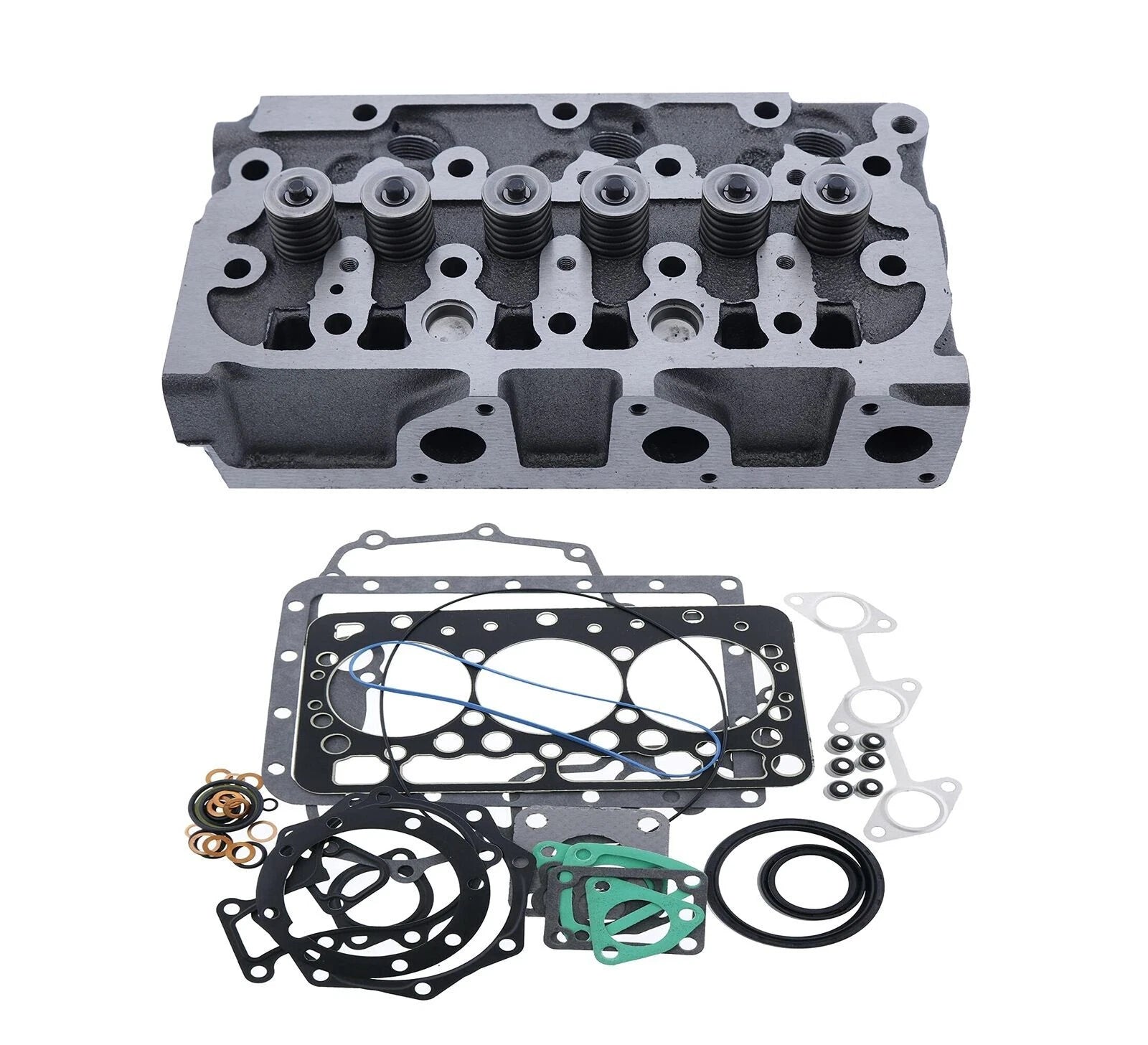 D722 Complete Cylinder Head with Valves + Full Gasket for Kubota G GF TG