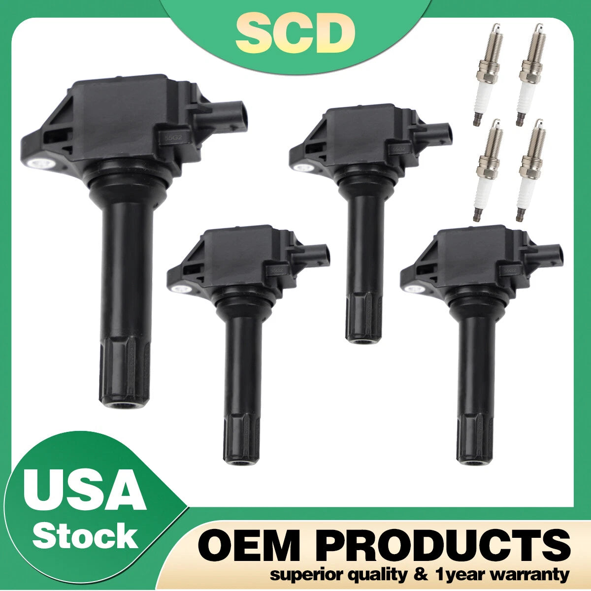 Set of 4 Ignition Coils & 4 Spark Plugs for Scion FR-S (2013–2016) & Subaru Impreza (2012–2016) Forester (2014–2016)