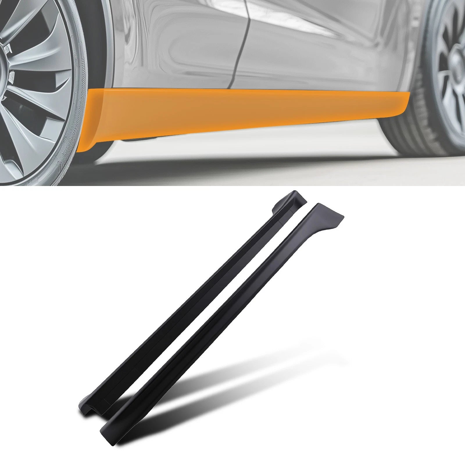 Black Side Skirt Extension Panel for Mitsubishi Lancer (2008–2017) ABS