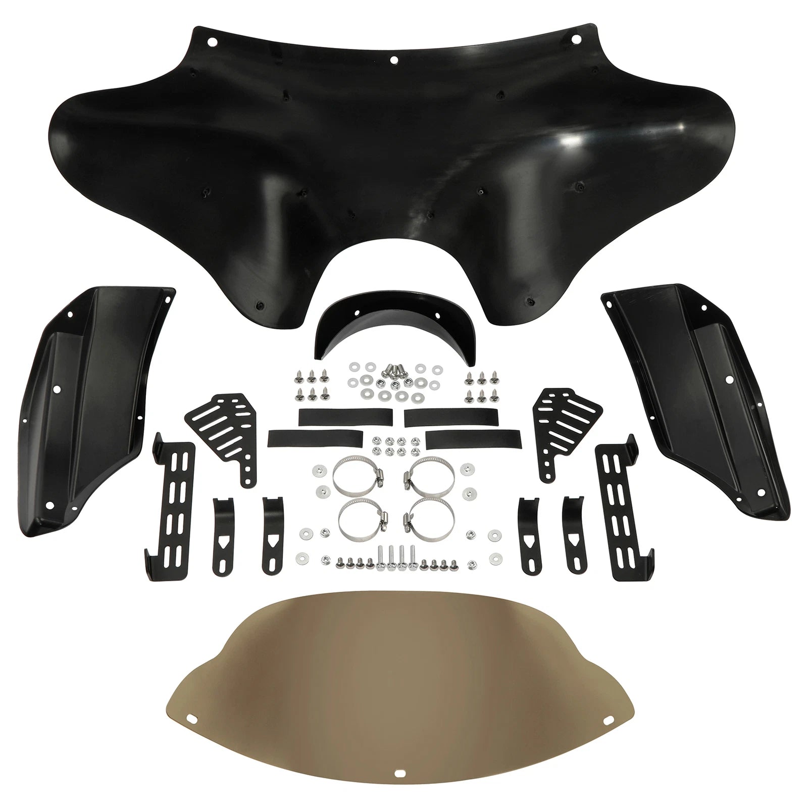 Black Front Outer ABS Batwing Fairings for Harley Touring Road King Softail (2014–2023)