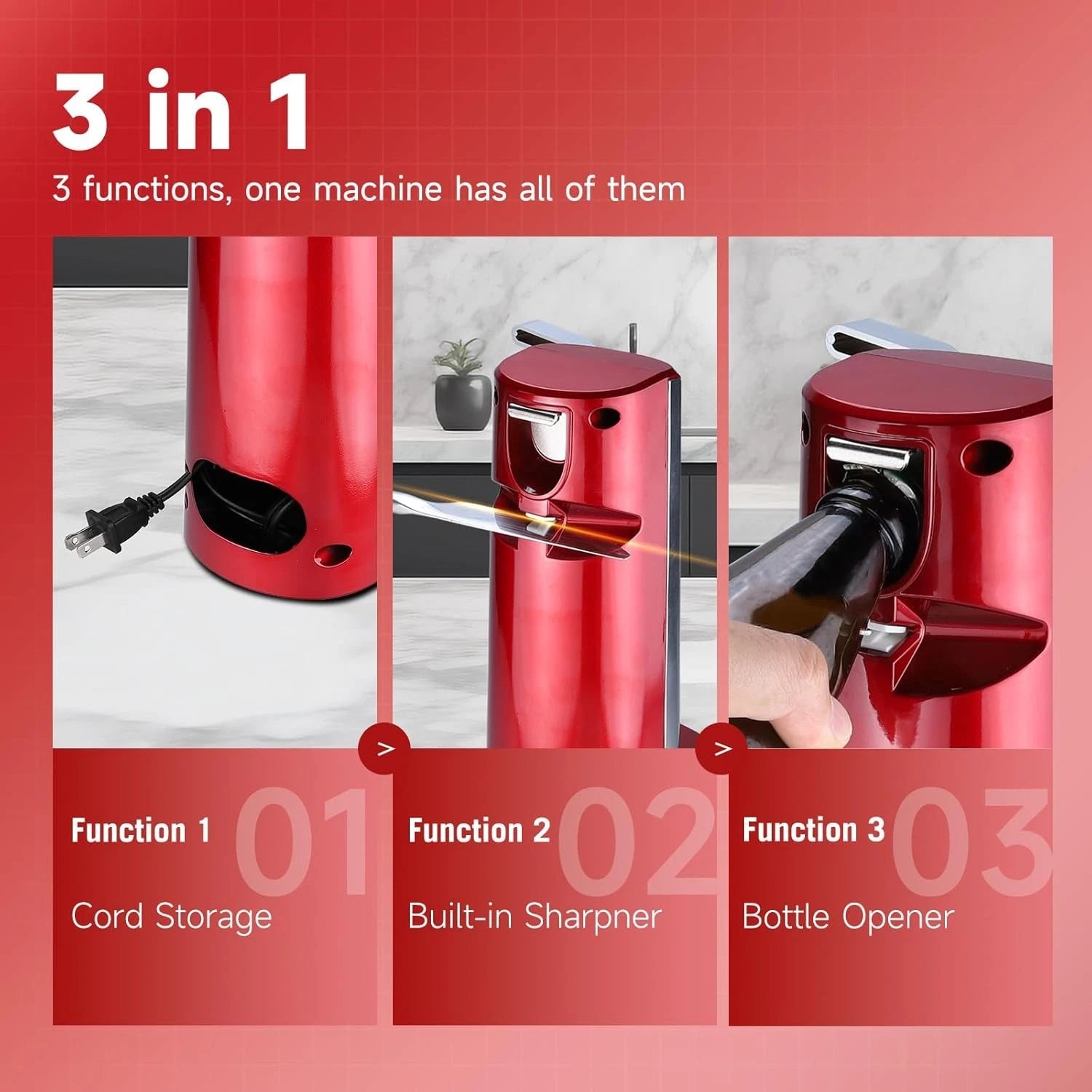 Electric Can Opener for Under Cabinet (Heavy Duty, Smooth Edge)
