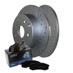 Rear Brake Kit 281mm Drilled Rotors & Akebono ProACT Pads for HS250h RAV4 (2010–2012)