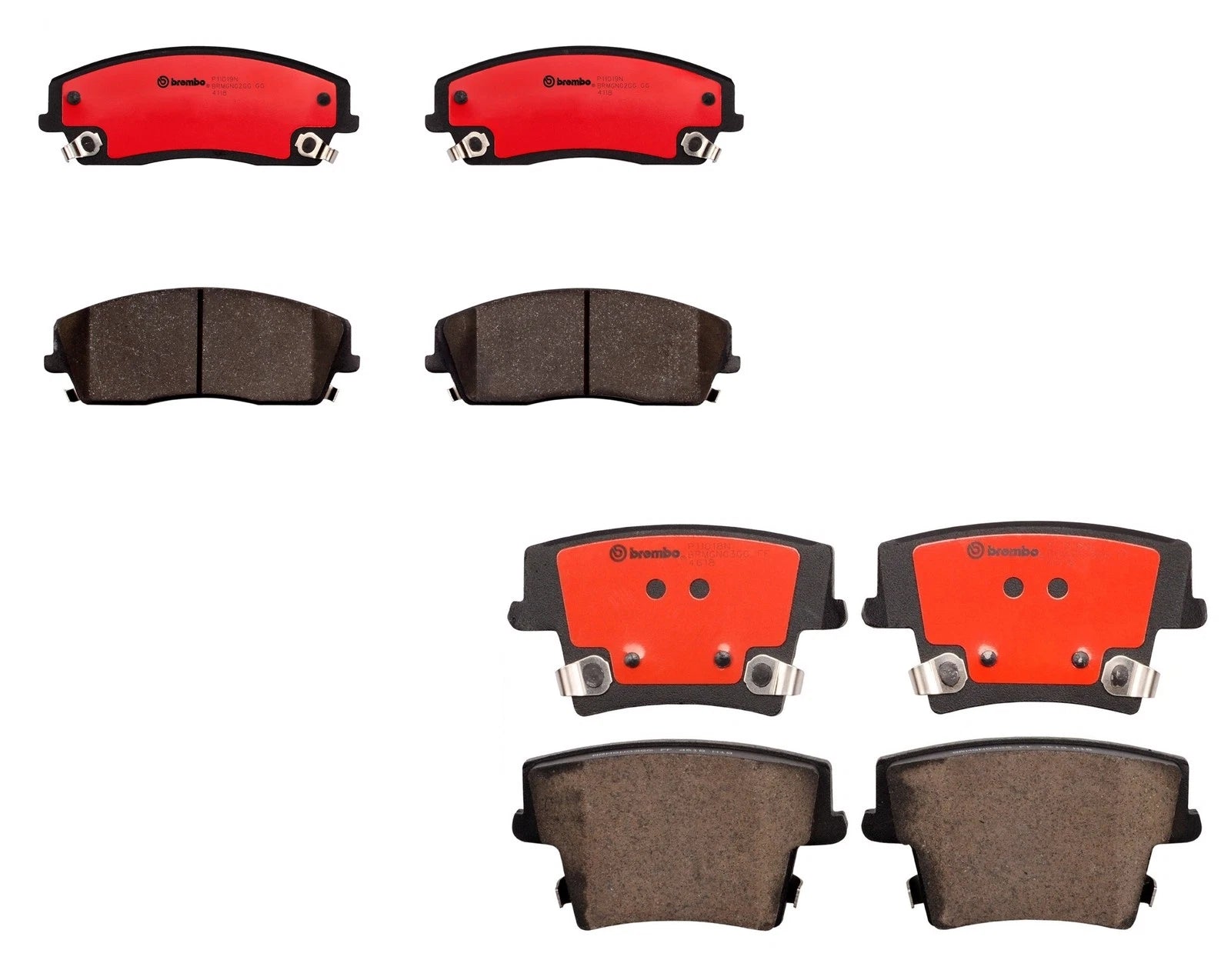 Set of 4 Brembo Brake Pads for Chrysler 300C Dodge Magnum RWD (2005–2008)