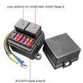 12V Universal Pre-Wired Fuse Relay Box w/  4Pin 80A Relays & 6 Fuses
