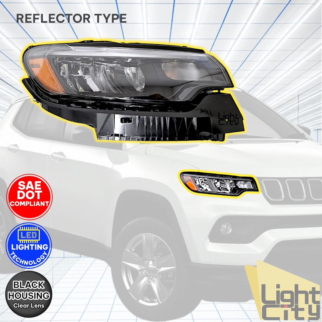LED Reflector Headlight for Jeep Compass (2022–2026) Right Passenger