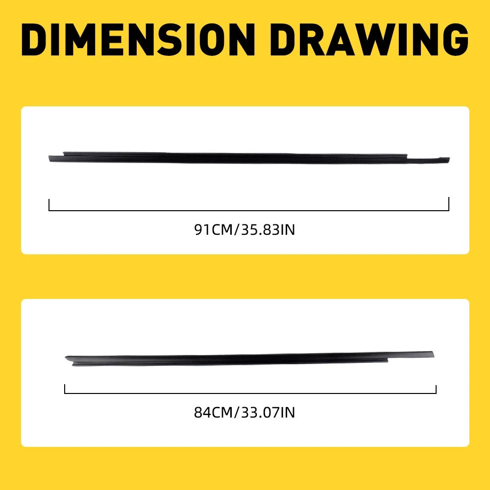 Set of 4 Weatherstrip Window Moulding Trim for Dodge Ram 1500 2500 3500 (2009–2021)