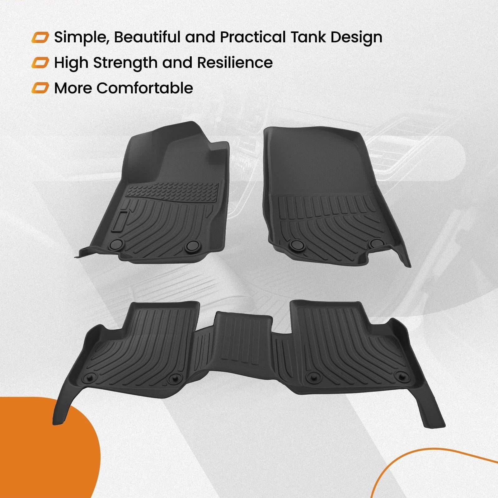Set of 4 Black Floor Mats for Mercedes-Benz ML GLE (2012–2019) Waterproof