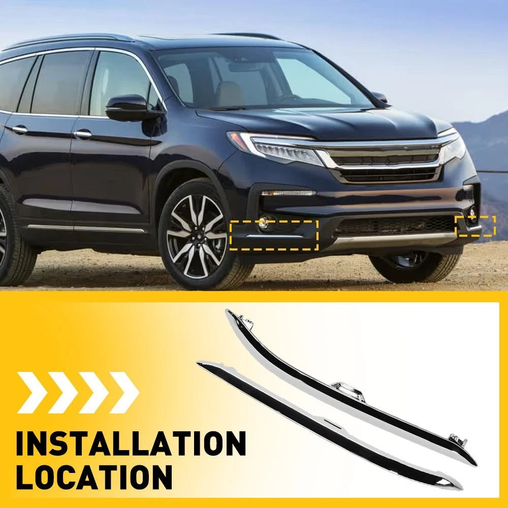 Chrome Bumper Trims for Honda Pilot (2019–2022) Left Right Side Garnish
