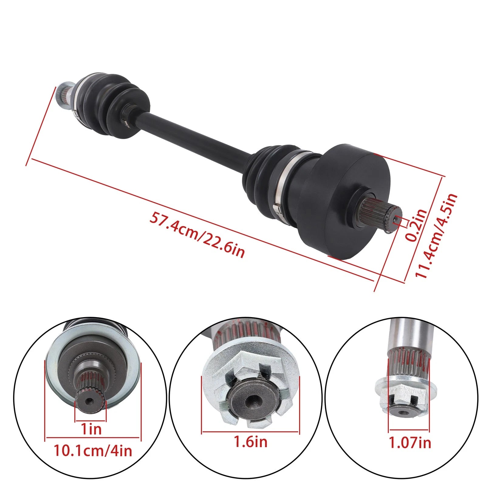 Front Left CV Axle Drive Shaft for Arctic Cat 650 (2006–2011) 0502-813 1502-345